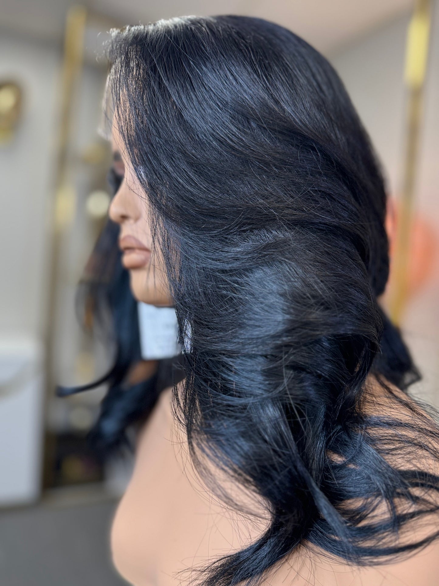 Koryn 16 inch Black 6x6 with layers KLee Luxury Wigs