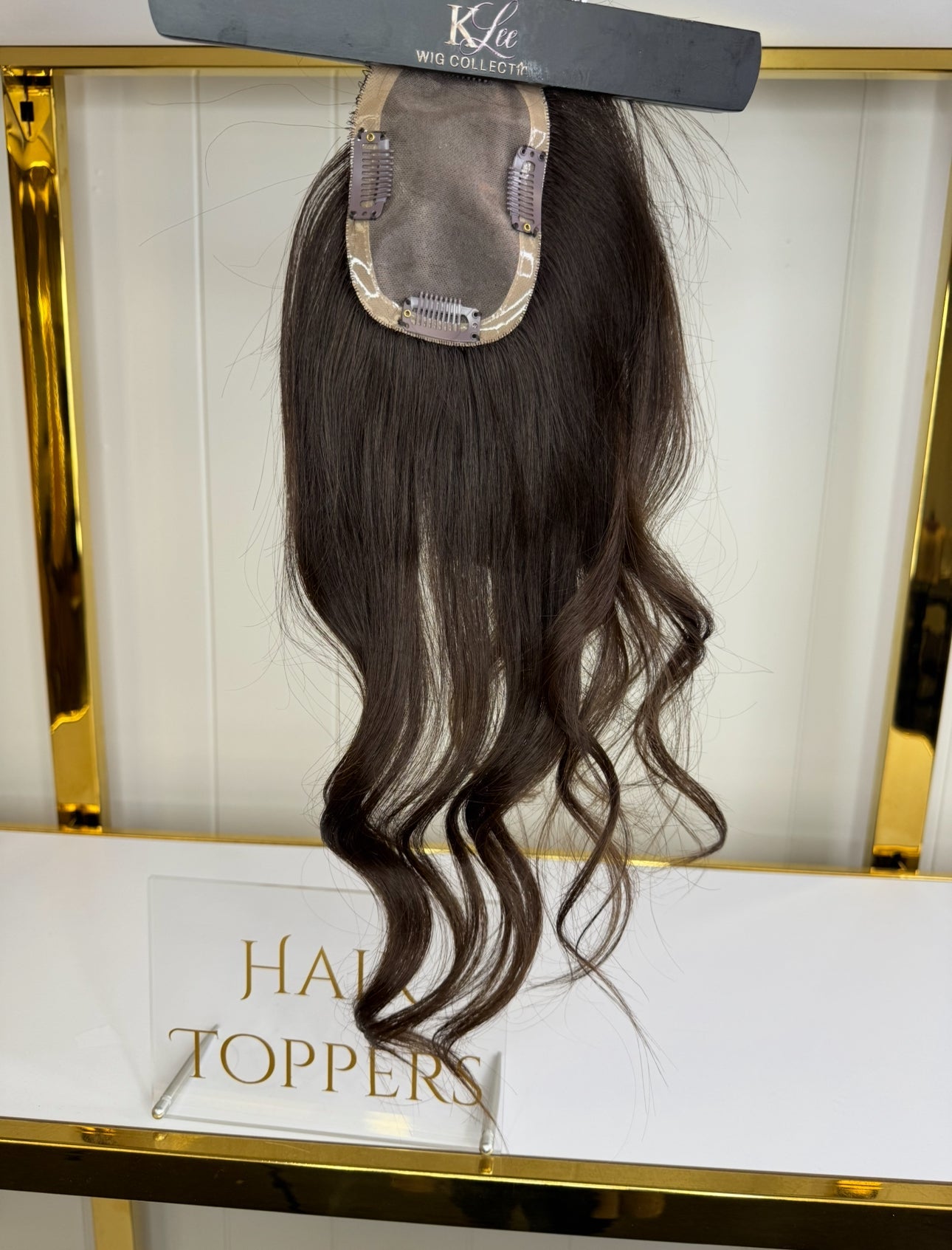18 inch (3x5) Medium Brown Crown Cover Topper KLee Luxury Wigs