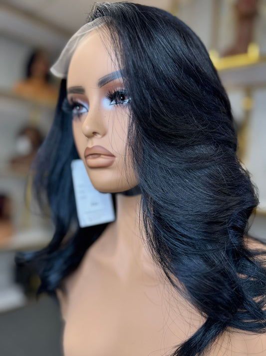Koryn 16 inch Black 6x6 with layers KLee Luxury Wigs
